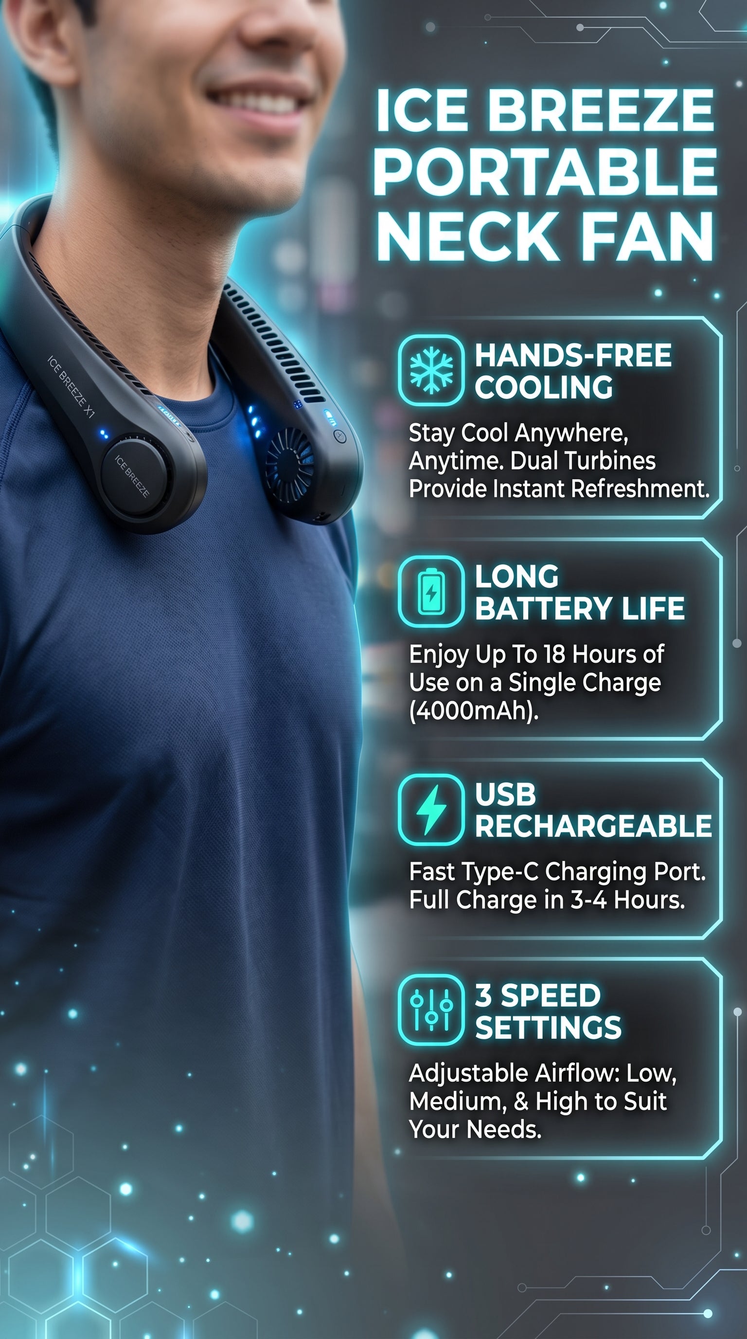 Nordic Breeze™ Portable Neck Fan